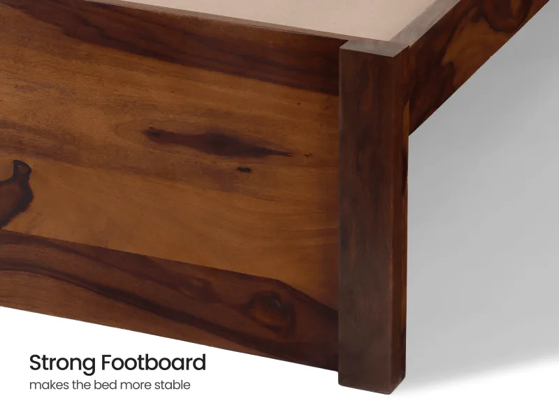 Belle Solid Wood Single Bed with 4 Inches Mattress